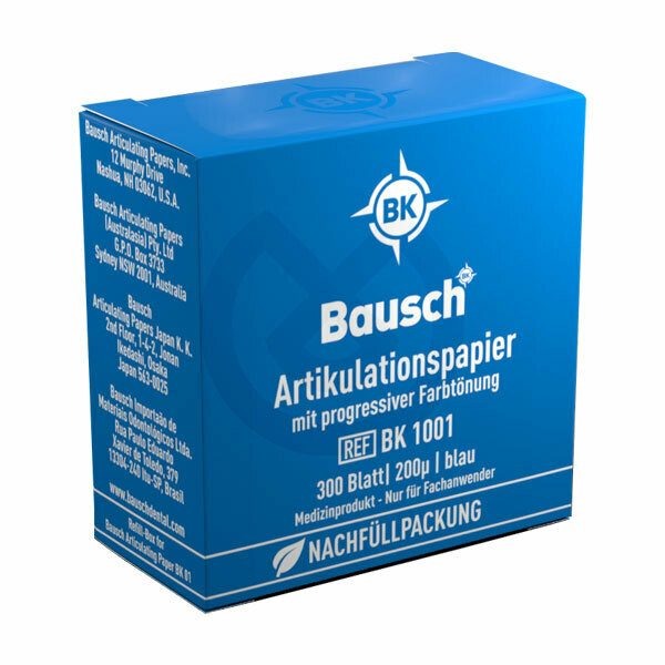 Artikulationspapper, ref. (300) 0,2 mm, blått – BAUSCH