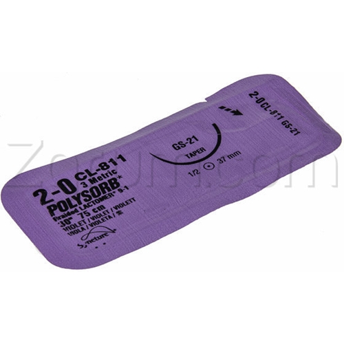 Sutur R Polysorb 2-0 multifil – 75cm GS21 Violett – 36 st Sutur R Polysorb 2-0 multifil – 75cm GS21 Violett – 36 st