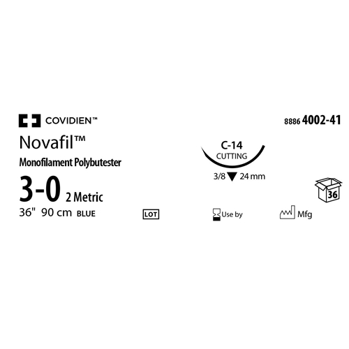 Sutur E Novafil 3-0 monofil – 90cm C14 blå – 36 st Sutur E Novafil 3-0 monofil – 90cm C14 blå – 36 st