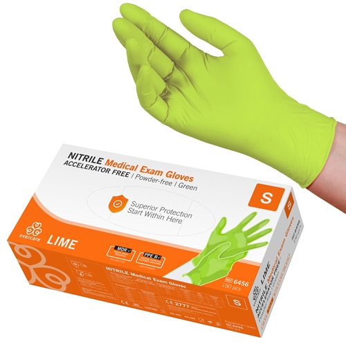 Handske us nitril evercare pf – S LIME acc-fri grön AQL 1,5 – 150 st
