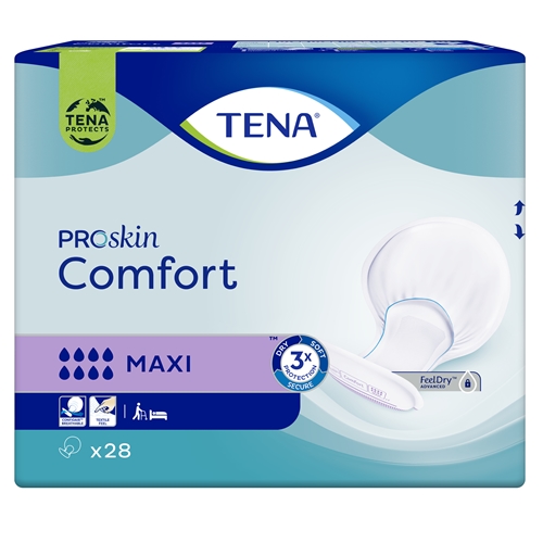 Inkontinensskydd för fixering i byxa – TENA Comfort Maxi andningsb – 56 st