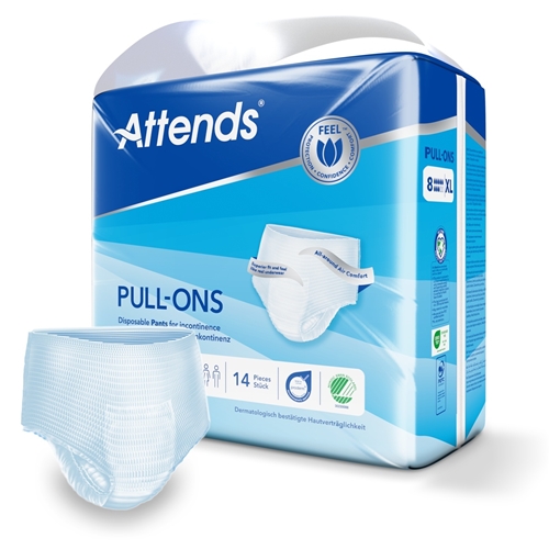 Inkontinensskydd allt-i-ett byxa – Attends Pull-Ons 8 XL – 56 st