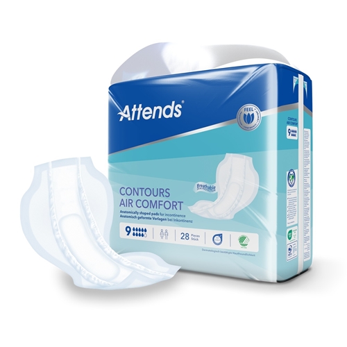 Inkontinensskydd för fixering i byxa – Attends Contours AirComfort 9 – 112 st