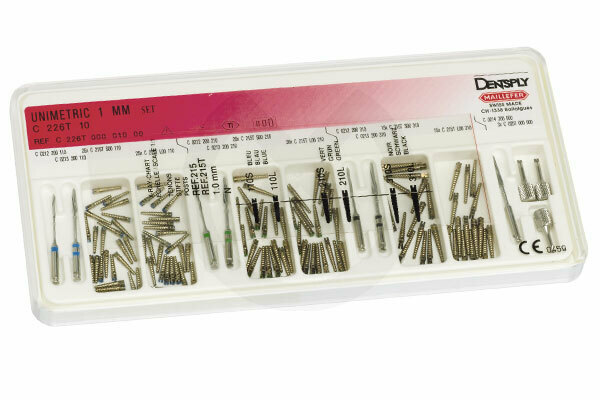 Unimetric Stift + Tillbehör, uppsättning i titan 1.0 – DENTSPLY MAILLEFER