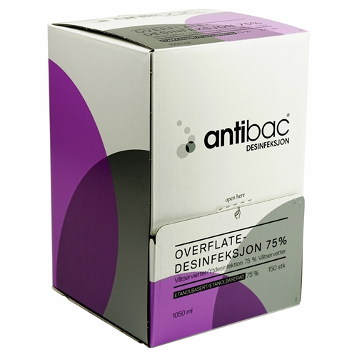 Ytdesinfektion servett Antibac – 75% 17x22cm styckförpackad – 150 st