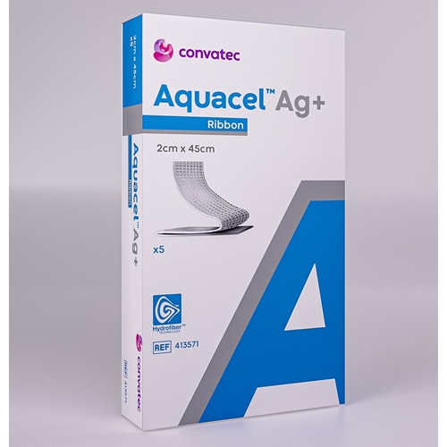 Gelbildande silverförband Aquacel Ag+ Extra – 1x45cm tamponad – 5 st