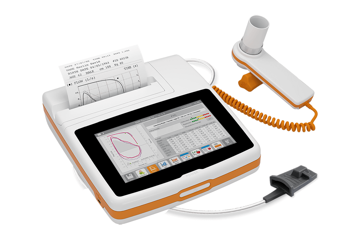 SPIROLAB – Portabel spirometer med en 7″ touch-skärm med färg SPIROLAB – Portabel spirometer med en 7″ touch-skärm med färg