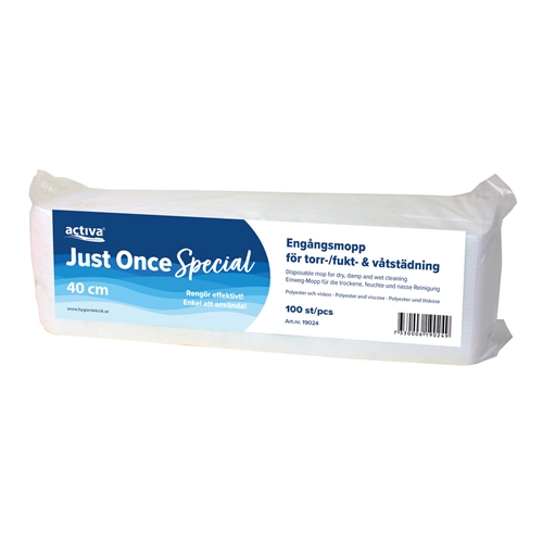 Moppduk engångs Activa – 40cm vit Just Once Special – 100 st