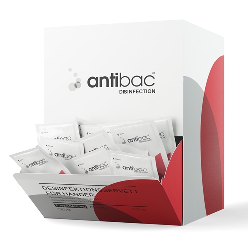 Handdesinfektion servett Antibac – 17x22cm 6ml styckförpackade – 250 st