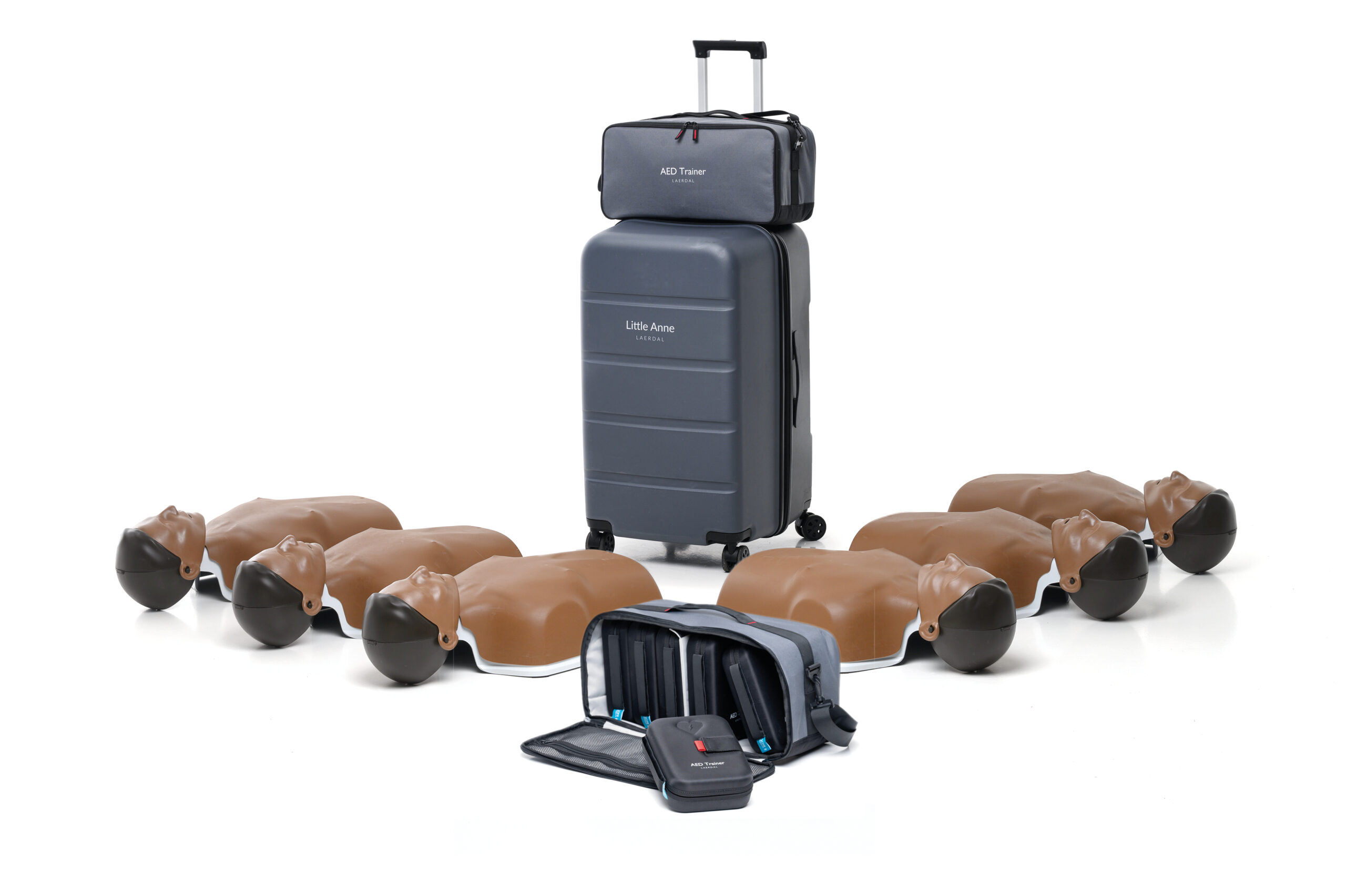 Little Anne (nya modellen) och AED Trainer Kit – Dark – Laerdal