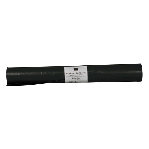 Sopsäck LD plast – 60L 550x900mm 38my svart rle10 – 150 st