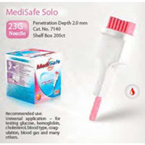 Lansett MediSafe Solo – 2,0mm, 23G, rosa – 200 st