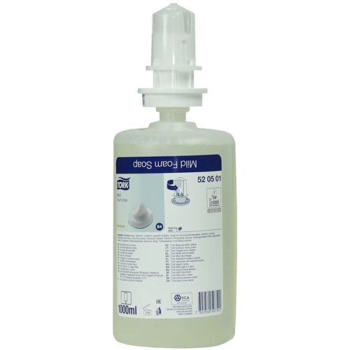 Tvål skum Tork Premium S4 – 1L Extra Mild parfymerad – 6 st