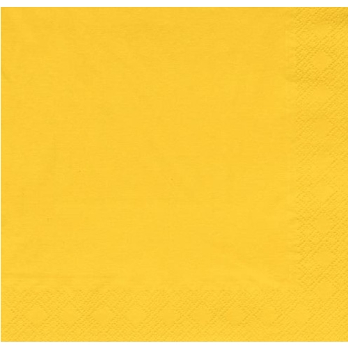 Servett tissue 1/4 vikt 3L – 33x33cm gul – 125 st