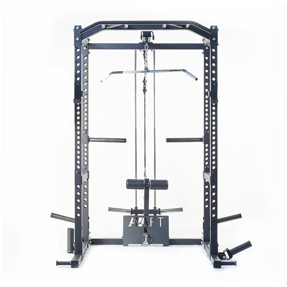 Multigym station – H-ställ + Tillbehör + Latsdrag och Roddmaskin – HMRACK-4