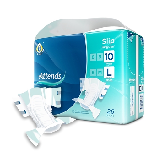 Inkontinensskydd allt-i-ett – Attends Slip 10 Regular L – 52 st