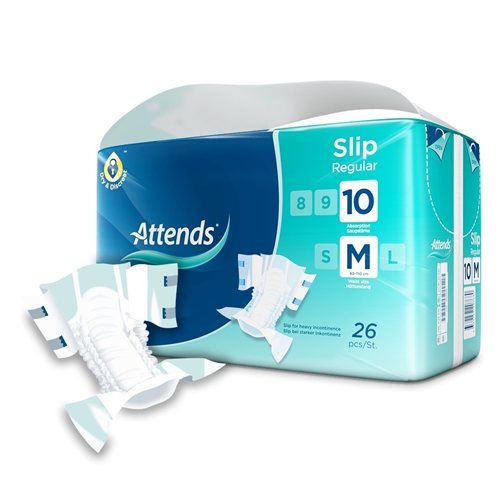 Inkontinensskydd allt-i-ett – Attends Slip 10 Regular M – 104 st