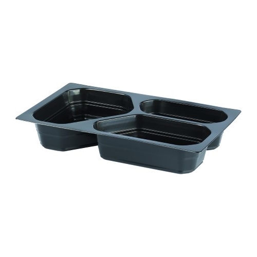 Form GN 1/4 PP Duniform – 263x161x45mm 3-fack svart – 225 st
