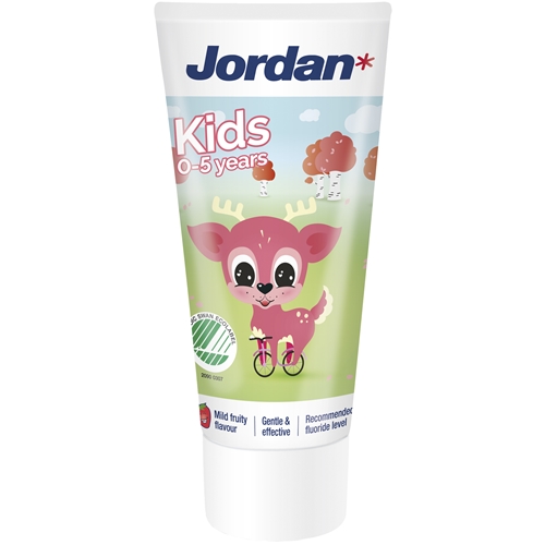 Tandkräm barn Jordan Kids – 50ml med flour Svanen – 15 st