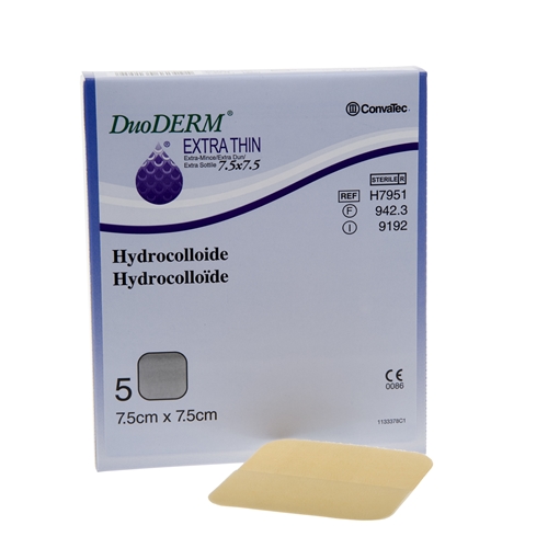 Hydrokolloidförband DuoDERM Extra Thin – 7,5×7,5cm – 5 st