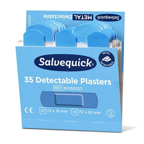 Plåster Salvequick refill – 35 Detectable blå – 210 st