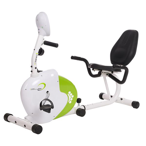 Träningscykel i sittande position med magnetiskt motstånd – Vit/grön – R9259