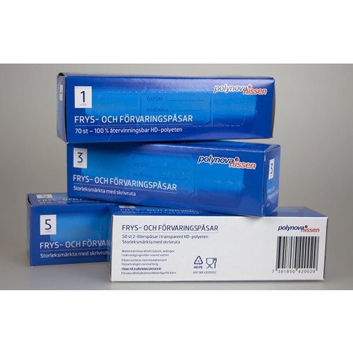 Plastpåse frys HD – 3L 150/100x400mm 15my – 40 st
