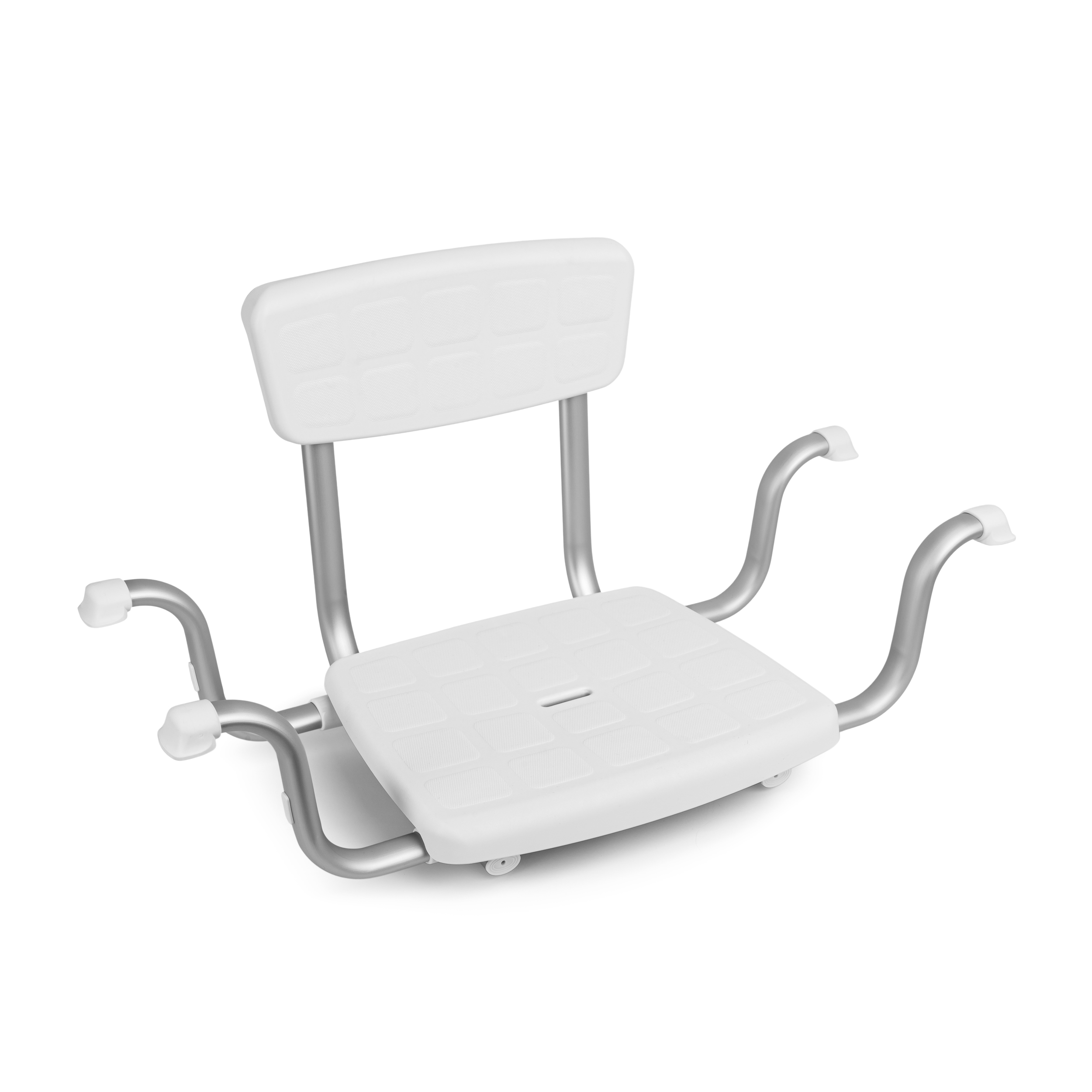 Badkarsbänk med ryggstöd – 4 anti-slip stöd för montering i badkar – Sittyta: 37×30 cm