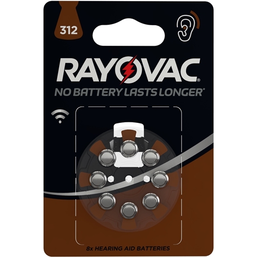 Rayovac hörapparatsbatteri – Storlek 312 HAB – 8pack – 8 st
