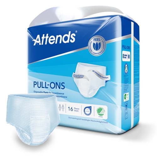 Inkontinensskydd allt-i-ett byxa – Attends Pull-Ons 8 M – 64 st