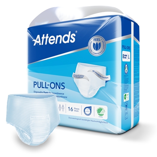 Inkontinensskydd allt-i-ett byxa – Attends Pull-Ons 8 L – 64 st