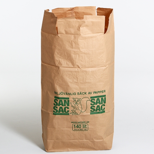 Insatssäck papper 140L – 75x25x120cm f sopkärl enbladig – 10 st