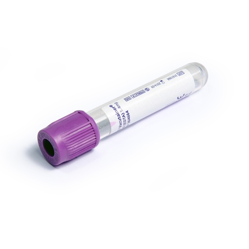 Vakuumrör BD Vacutainer transparent etikett – 5/3ml K2EDTA lila – 100 st