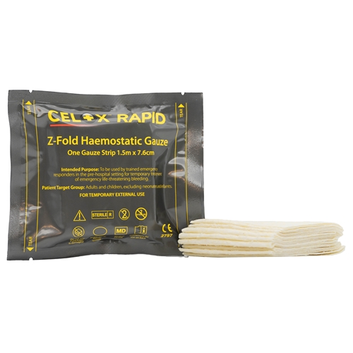 Förband blodstillande CELOX RAPID Gauze – Rapid Z-FOLD