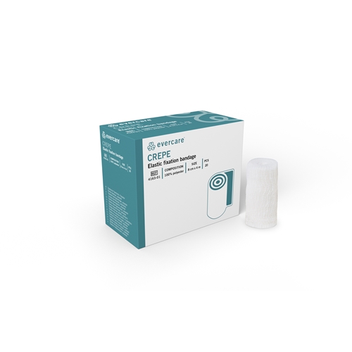 Kräppad fixeringsbinda evercare Crepe – 8cmx4m 100% polyester – 20 st