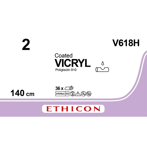 Sutupak Vicryl – 140cm nål violett – 36 st