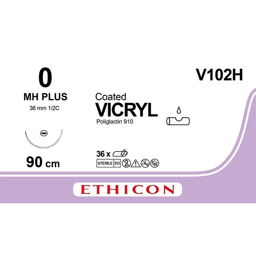 Sutupak Vicryl – 90cm violet nål 0 MH – 36 st