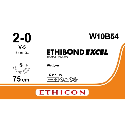 Sutur Ethibond 2-0 W10B54 – 10x75cm grön nål V5/V5 – 6 st Sutur Ethibond 2-0 W10B54 – 10x75cm grön nål V5/V5 – 6 st