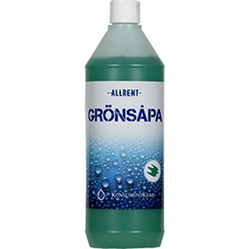 Grovrengöringsmedel såpa Grönsåpa – 1L parf pH=10,5 Bra Miljöval