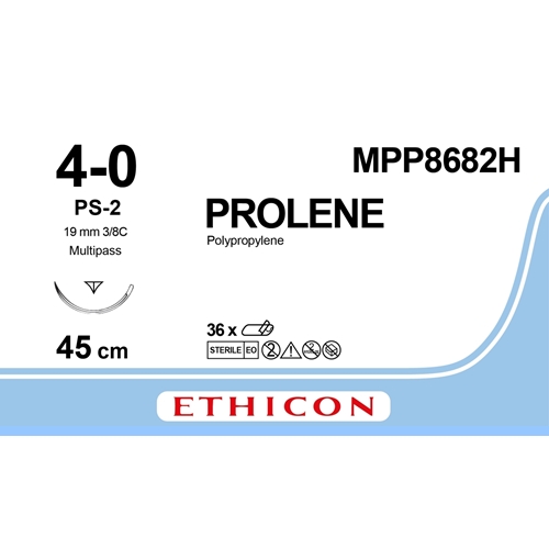 Sutur Prolene 4-0 MPP8682H – 45cm blå nål PS-2 – 36 st Sutur Prolene 4-0 MPP8682H – 45cm blå nål PS-2 – 36 st