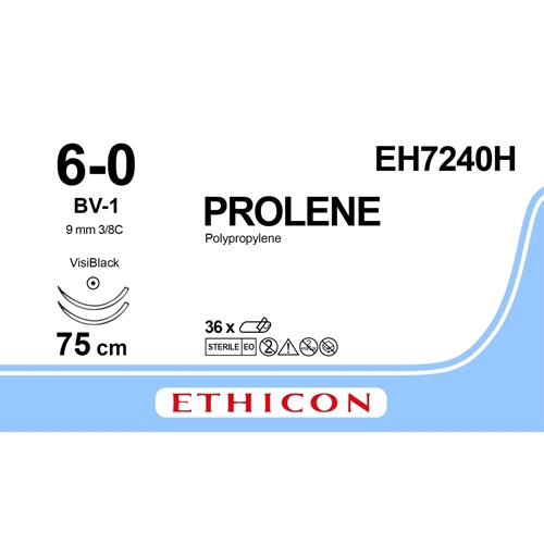 Sutur Prolene 6-0 EH7240H – 75cm blå nål BV-1X – 36 st Sutur Prolene 6-0 EH7240H – 75cm blå nål BV-1X – 36 st