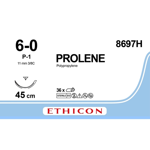 Sutur Prolene 6-0 8697H – 45cm blå nål P-1 – 36 st Sutur Prolene 6-0 8697H – 45cm blå nål P-1 – 36 st