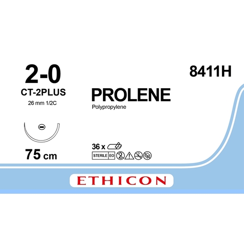 Sutur Prolene 2-0 8411H – 75cm blå nål CT-2 – 36 st