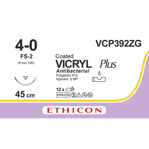 Sutur Vicryl Plus 4-0 VCP392ZG – 45cm violet nål FS-2 – 12 st