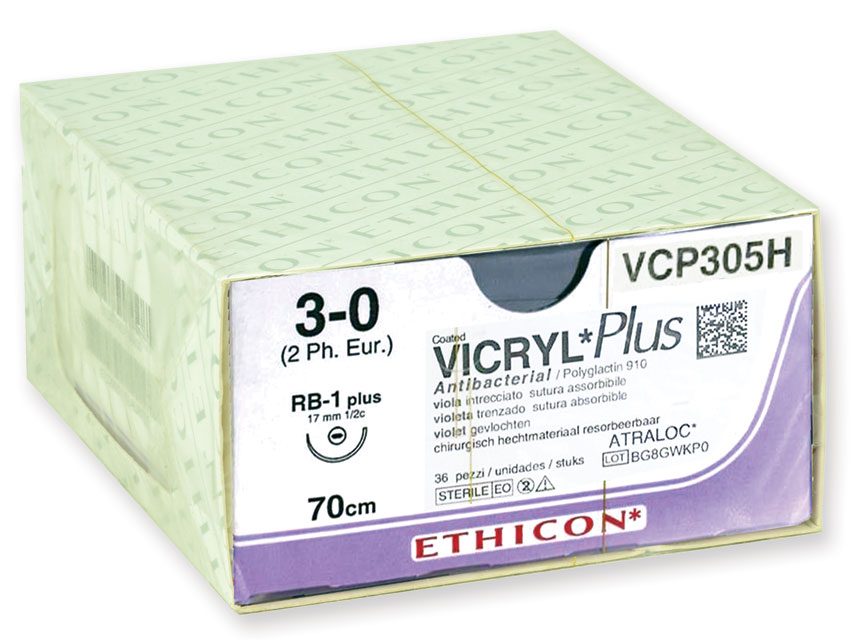 ETHICON VICRYL RAPID – Kirurgisk sutur – Gauge 3/0 nål 17 mm – Flätad – 36 st