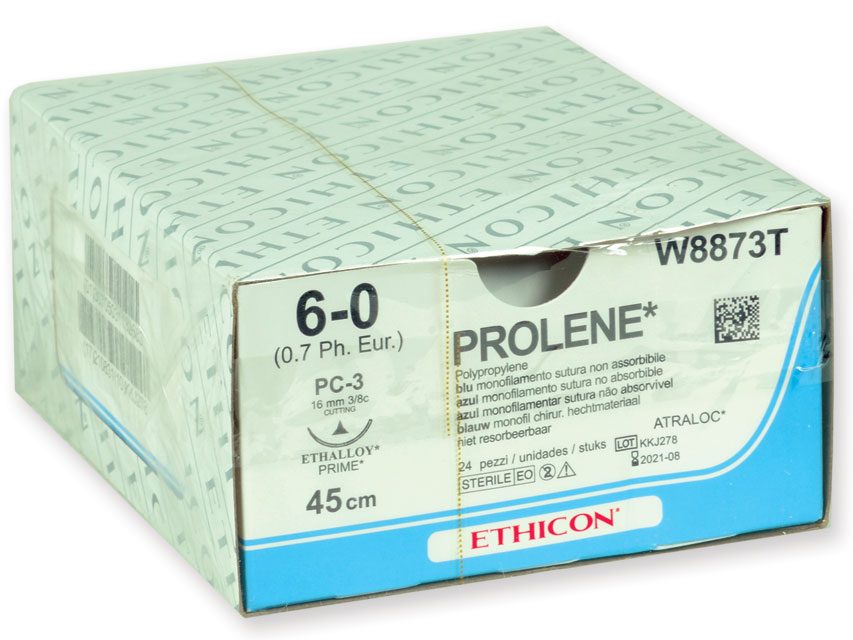 ETHICON PROLENE BLUE MONOFILAMET – Kirurgisk sutur – Gauge 6/0 nål 16 mm – 24 st