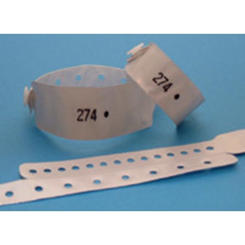 Identitetsband med knapplås Duo-Band 220 – mor/barn i par vit – 150 st