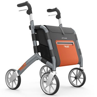 TrustCare – Lad os shoppe – Rollator med stor lagringskapacitet – Grafitgrå