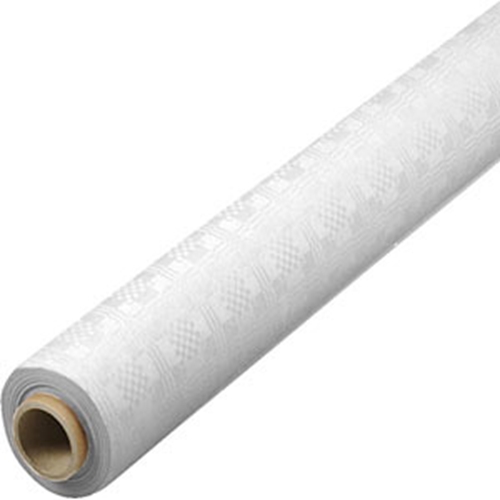 Bordsduk papper Damast – 1,2x10m vit rulle