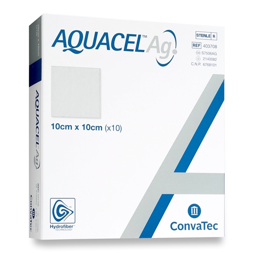 Hopeageeliä muodostava Aquacel Ag -sidetaitos – 10x10cm – 10 kpl